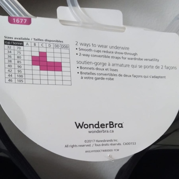 NWT Wonderbra 2 Ways to Wear Bra 38C - Picture 3 of 4